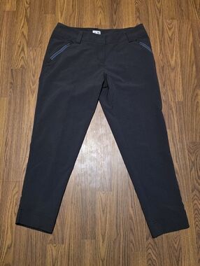 Adidas Womens Size 8 Black Stripe Stretch Golf Pants Ankle Length Performance